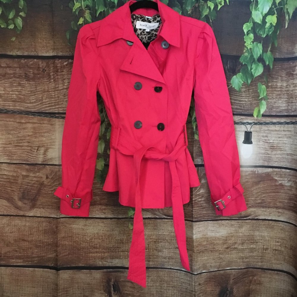 🌧Pink Trench Coat, Black Rivet - Picture 8 of 12